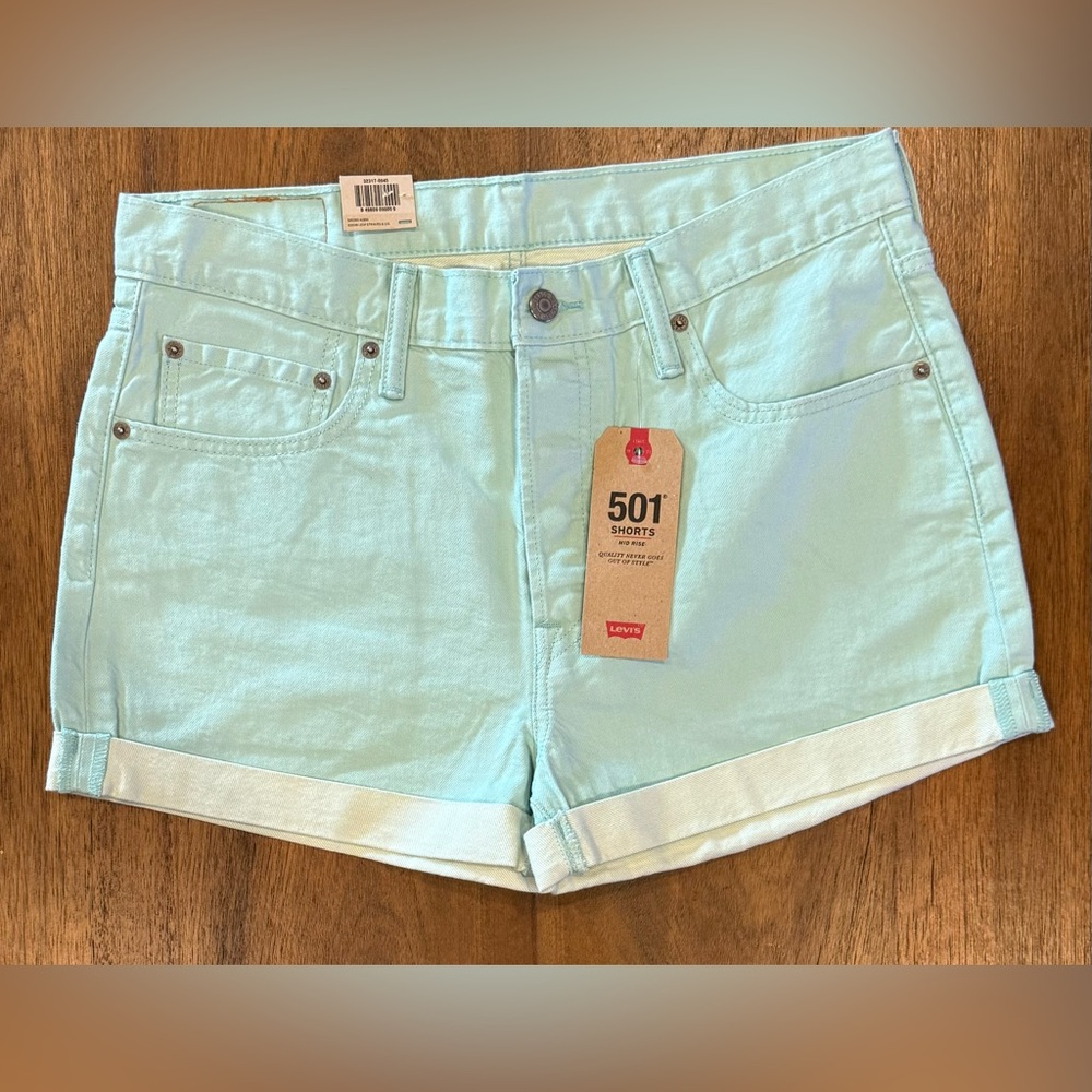 Levi's Green Jean Shorts Classic Style